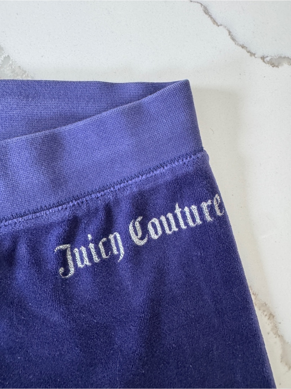 Y2K Vintage ππ¦ Juicy Couture Deep Purple Velour Joggers with Logo Waistband - Picture 3 of 5